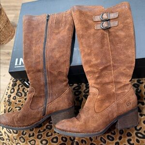 Born Brown Suede Heeled Boots